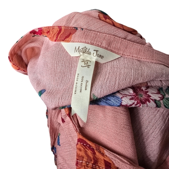 Matilda Jane Let's Go Out Floral Long Sleeves Dress M - Picture 7 of 8